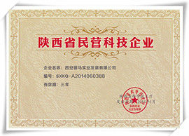 銀馬民營(yíng)科技企業(yè)證書(shū)